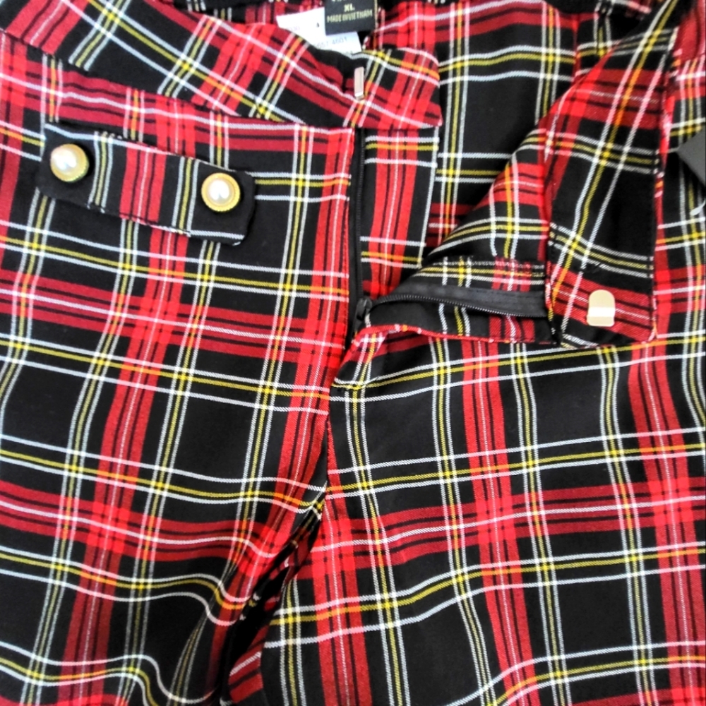 NWT Like An Angel Plaid Black Pants